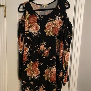 Cold shoulder long sleeve dress